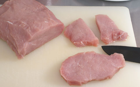 Schnitzel schneiden Schnitzel geschnitten